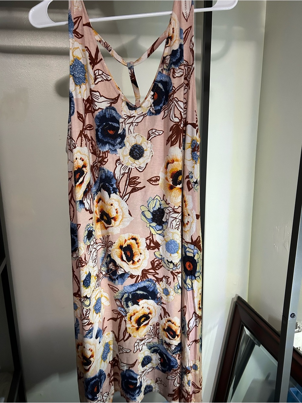 Sleeveless Floral Maxi Dress in Blush Pink